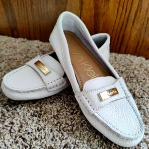 Calvin Klein Leta White Moccasin Loafers